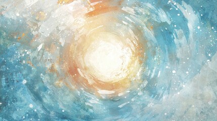 Abstract Swirling Colors in Soft Blue and Orange Tones for Art