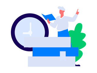 Character reading quietly vector concept operation hand drawn illustration
