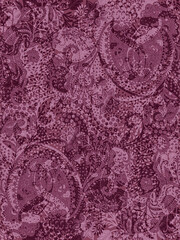 Digital Baroque Border Motif Design Illustration Artwork for textile print For Digital painting. Design for cover, fabric, textile, wrapping paper