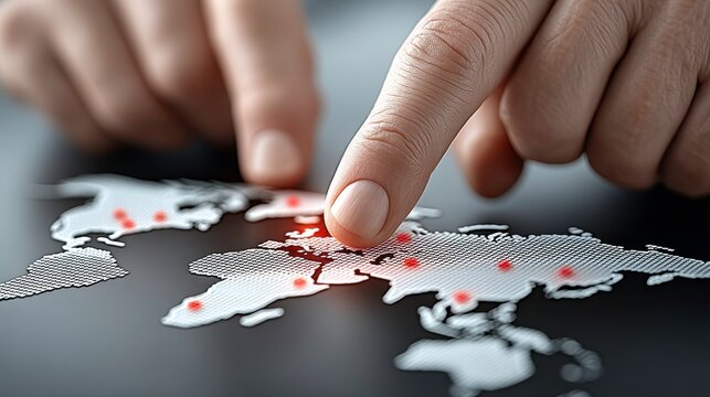 World Map, Global Impact, Finger Pointing - Pandemic, Business Strategy