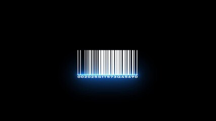 Laser beam barcode scanner 4k video. barcode being scanning. close-up of a barcode scan. - Powered by Adobe