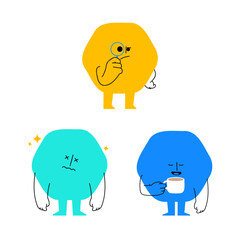 Doodle Shapes of Three Hexagon Icon Pack 04