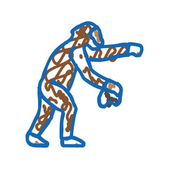 australopithecus human evolution icon doodle illustration