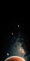 Fototapeta premium Cosmic Symphony of Planets and Stars