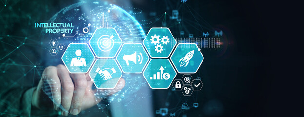 Business, technology, internet and network concept. Virtual screen of the future and sees the...
