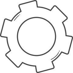 Black and white gear illustration.