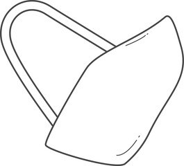 Black and white medical mask illustration.