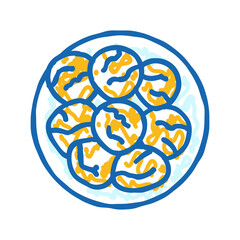 takoyaki japanese food icon doodle illustration