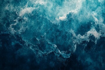 Obraz premium Abstract aerial view of turbulent ocean waves