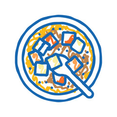 miso soup japanese food icon doodle illustration