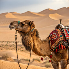 camels in the desert