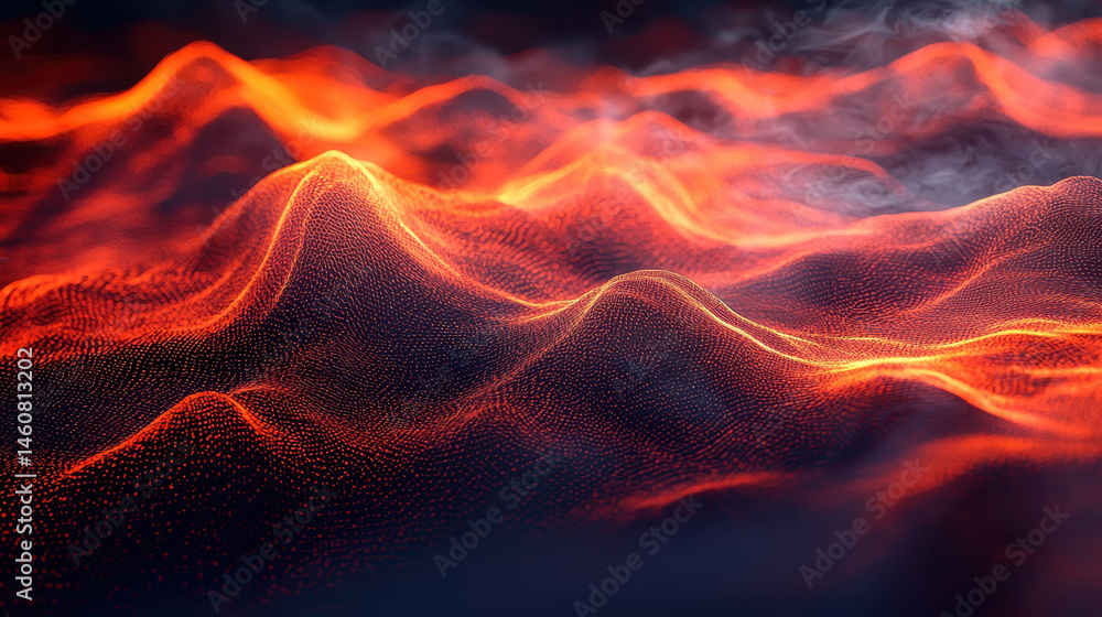 Aufkleber realistic 4k 3d visualization of frequency waves and patterns in an abstract background, creating a 