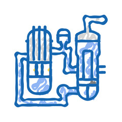 pressurized water reactor nuclear energy icon doodle illustration