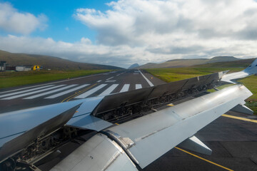 Plane Landing in Faroe Islands