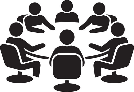 Team business meeting with teamwork and collaboration flat vector icon for apps and websites.Team business people, teamwork icon.