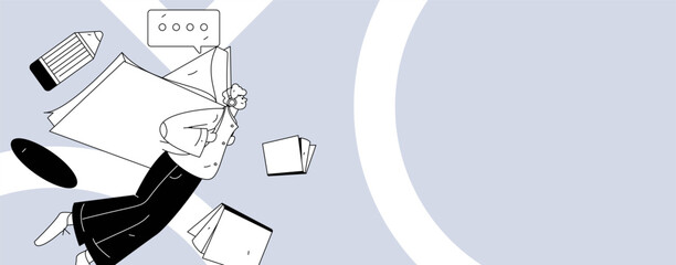 Character reading quietly vector concept operation hand drawn illustration
