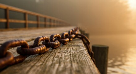 rusty chain on the beach
