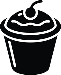 pudding cup icon vector illustration