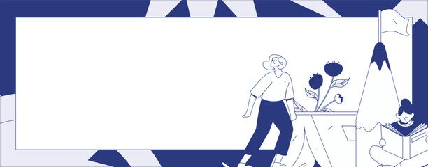 Character reading quietly vector concept operation hand drawn illustration
