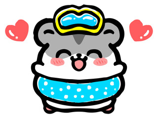 ゆるくてかわいいジャンガリアンハムスターのイラスト素材4