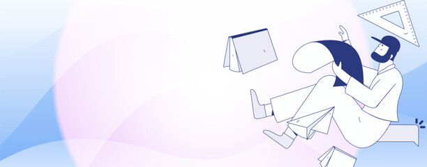 Character reading quietly vector concept operation hand drawn illustration
