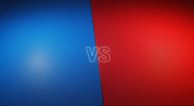 Neon Glow: Blue vs Red - A Digital Showdown of Contrasting Colors AI Generated