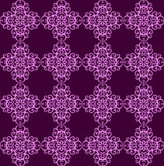 Beautiful seamless lace pattern on purple background for fabric or tile