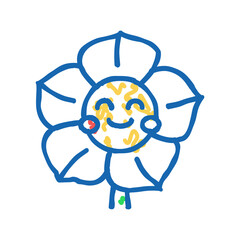 flower smile character icon doodle illustration