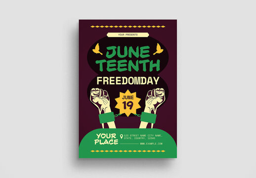 Maroon Vintage Aesthetic Juneteenth Flyer Layout