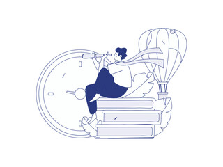 Character reading quietly vector concept operation hand drawn illustration
