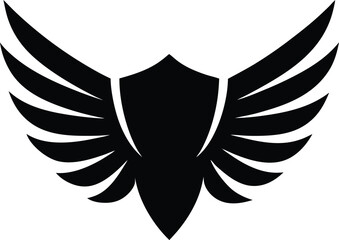 Obraz premium Winged Crest Logo Silhouette Icon Vector Illustration