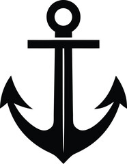 anchor nautical logo silhouette icon vector illustration