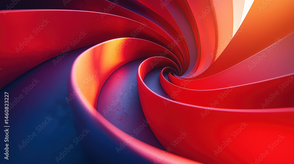 Poster a vibrant 3d background showcasing layered spirals with a realistic texture in 4k resolution viewed 