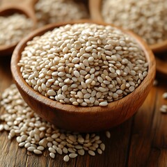 Obraz premium Bowl of unhulled sesame seeds