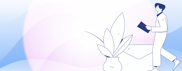 Character reading quietly vector concept operation hand drawn illustration
