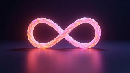 Infinity symbol glowing, 3D looped eternity