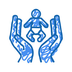 child care center emergency icon doodle illustration