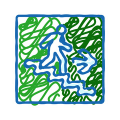 stairway up evacuation emergency icon doodle illustration