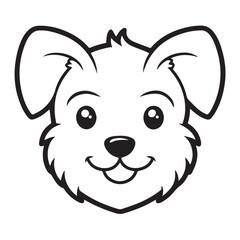 vector illustration of dog head for coloring page