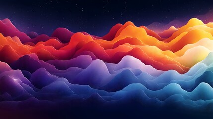 Fototapeta premium there is a colorful mountain range with a bright sky in the background
