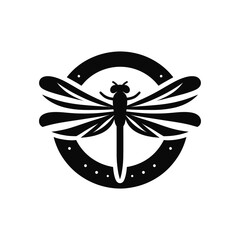 dragonfly vector silhouette clip art logo illustration