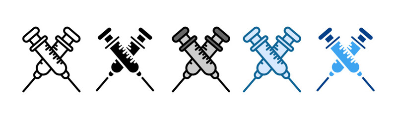 Syringe Icon Set Multiple Style Collection
