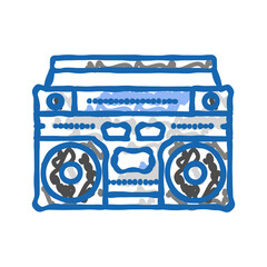 boombox retro music icon doodle illustration