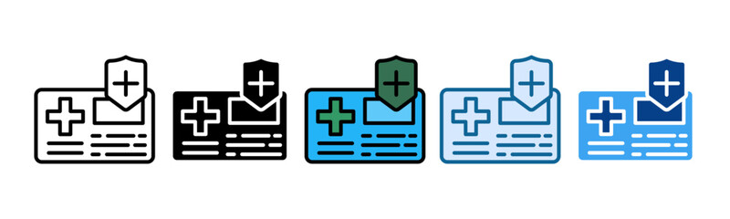 Healthcare Card Icon Set Multiple Style Collection
