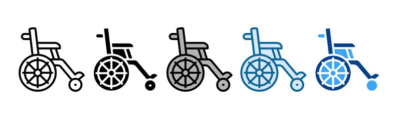 Wheelchair Icon Set Multiple Style Collection
