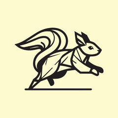 Origami Squirrel Logo – Minimalist Geometric Animal Design for Modern Branding