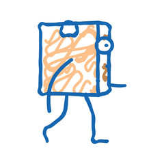 go cardboard box character icon doodle illustration