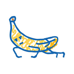 banana fruit fitness character icon doodle illustration