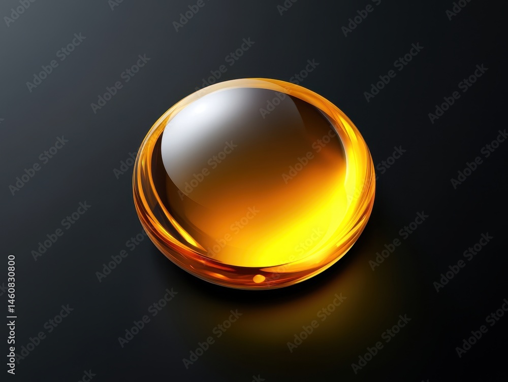 Poster golden orb on dark background studio shot abstract design element shiny sphere minimalist compositio