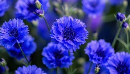 Obraz premium Vibrant blue flowers in close-up